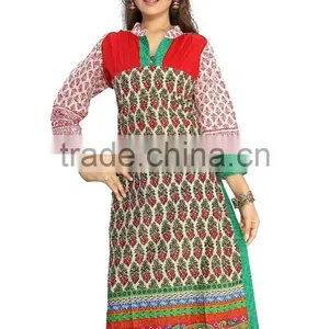 New Design Pure Cotton Long Kurtis/latest Kurti Designs thumbnail-2