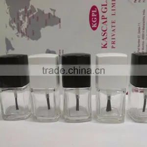 15 ml Empty Square Glass Bottle With Cap and Brush thumbnail-1