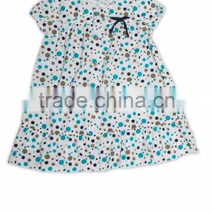 Organic Cotton Printed Girl's Puff Sleeve Summer Dress thumbnail-1