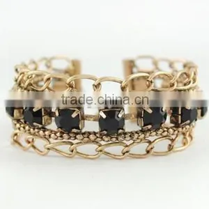Retro Style Big Turquoise Gold Bangle Yiwu Wide Turquoise Cuff Bangle for Rock Jewelry thumbnail-4