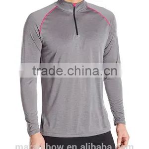 Dri-Fit Performance Raglan Long Sleeve T Shirt Jacket Top Quarter Zipper Pullover Jacket Black Plain Sports Top thumbnail-3