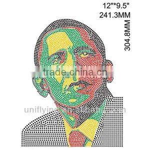 US President Obama Rhinestone Hot Fix Transfers thumbnail-1