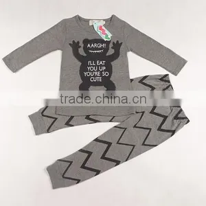 New 2 Piece Baby Clothes Set Girl Pants Blouse Infant Clothing Newborn Baby Clothing Sets Boy Cotton Little Monster thumbnail-3