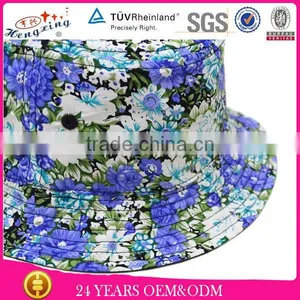 2015 New Style Design Your Own Cheap Custom Bucket Hat Made Two-sides Floral Print Bucket Hat thumbnail-2