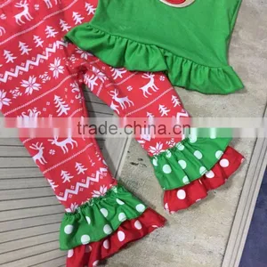 Baby Kids Wear Christmas Outfits Reindeer Top Aztec Pants Kids Fashion Suit Cute Clothes Set thumbnail-3
