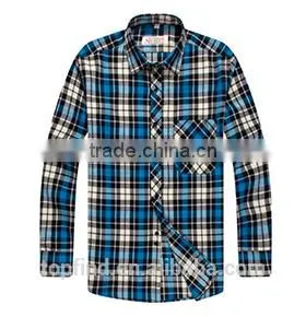 Mens Custom Flannel Shirts Checks Plaid Casual Shirts for Man Wholesale thumbnail-1