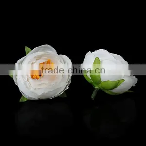 Terylene Artificial Flower Decoration Millinery White 45.0mm(1 6/8") x 45.0mm(1 6/8"), 5 PCs thumbnail-1