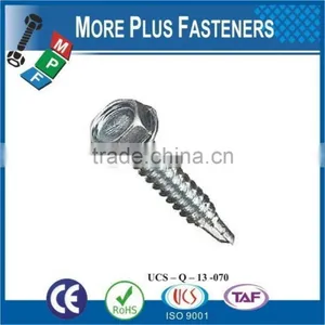 Made in Taiwan Self Drilling Hexagonal Head Screw Washer Faced DIN 7504 K Steel Zinc Plated thumbnail-3