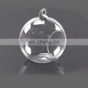 Hanging Glass Terrarium Round Clear Glass Globe Home Decor Glass Ball Terrarium thumbnail-2
