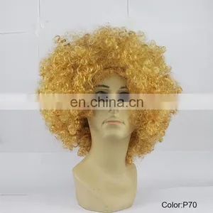 Have Fun Party Wig/gold Football Fans Afro Wig P70 thumbnail-1