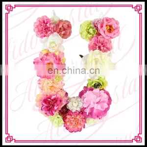 Aidocrystal Flower Green Blue Yellow Color Pearl Silk Flower Letter U for Indoor and Outdoor Decor thumbnail-4