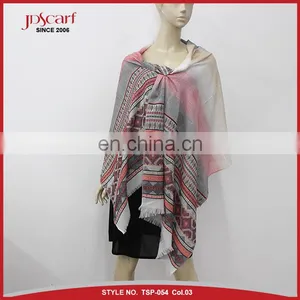 Women 100% Polyester Multicolor Pashmina Hijab Scarf thumbnail-1
