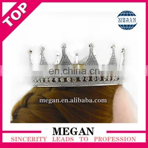 Rhinestone Headband Tiara Crown Round Diamond Alloy Crown for Bride thumbnail-3