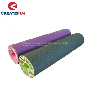 CreateFun Cheap Anti Slip High Quality Travel Custom Label TPE Yoga Mat Manufacture thumbnail-1