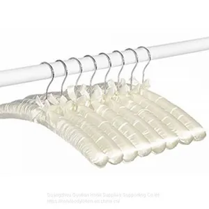 Ivory White Satin Padded Hangers thumbnail-2