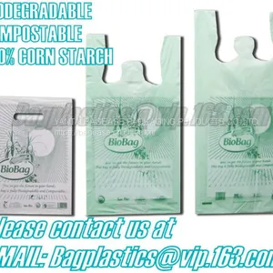 Custom Printing Corn Starch Biodegradable Compostable Plastic Bag,Thank You Bags Durable Cornstarch PLA Compostable T-sh thumbnail-1