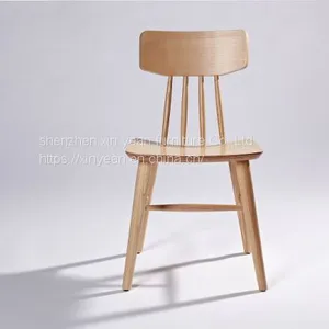 Simple Style Walnut Veneer Solid Wood Dining Chair thumbnail-1