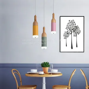New Nordic Creative Wine Bottle Chandelier Led Simple Creative Personality Restaurant Music Cafe Decorative Bottle Chandelier thumbnail-3