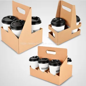 Diy Cardboard Beverage Reusable Coffee Cups Carrier Takeaway Coffee Holders thumbnail-1