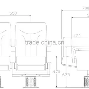 High Grade Auditorium Theater Chair HJ78A-L thumbnail-6
