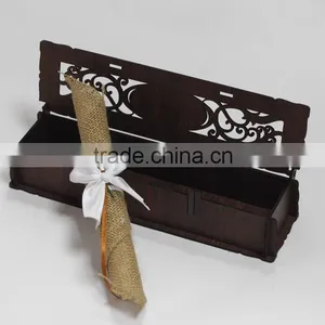 2016 Hot Sale Creative Ideal Laser Cut Wooden Box Vintage Wedding Invitation thumbnail-1
