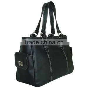 Guangzhou Supplier Genuine Leather Ladies Tote Bag Shoulder Bag With Dual Handles thumbnail-5