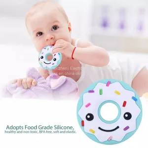 Silicone Smiley Teether Baby Teething Chews Donut Teether thumbnail-4