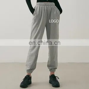 Wholesale High Quality Cotton Basic Terry Joggers Pants Women Casual Athletic Track Sweatpants Female Gym Sportswear thumbnail-1