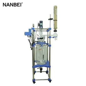 Laboratory Double Layer Jacketed Glass Chemical Reactor 30L thumbnail-3
