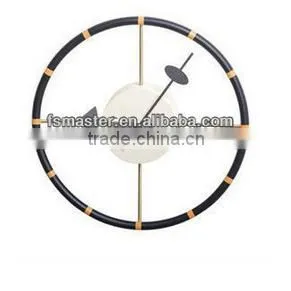 Aluminum Quartz Holder Steering Wheel Clcok Fashion Wall Clock thumbnail-1
