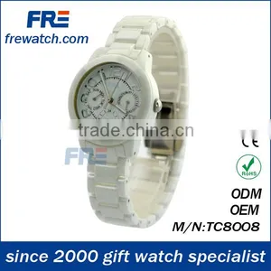 White Ceramic Watch Band Ceramic Watch With Waterproof HT8008 HT8008 thumbnail-1