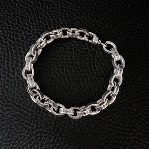Factory Price High Quality S925 Sterling Silver New Six-Character Mantra Bracelet Men Women Retro Trend Jewelry Gift thumbnail-1