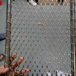 Stainless Steel Rope Mesh for Industrial Safety Guardrails - 2x2 Inch thumbnail-2