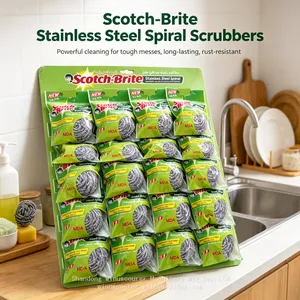 Eco-Friendly Customize Reusable Steel Wire Scourer Replace Disposable Plastic Sponges thumbnail-2