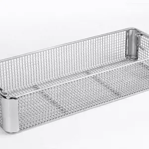 Perforated 304 Stainless Steel Sterilization Basket With Lid for Medical Instruments Autoclavable Tray thumbnail-1