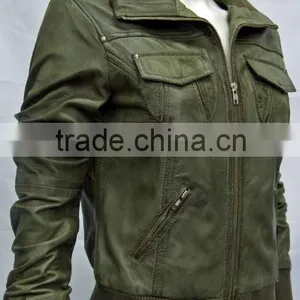 Custom Green Slim Fit Original Leather Jacket thumbnail-1