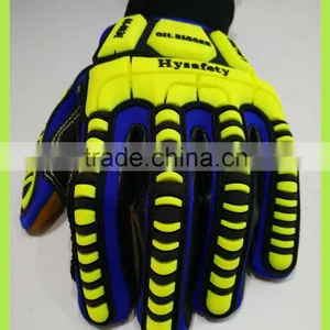 Heat Resistant The Oil Workers Double Palm Impact EN1621-1 Cuff High Breathable Glove thumbnail-5