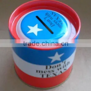 CMYK Offset Printing Round Tin Can Coin Bank thumbnail-1