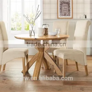 DT-4091 Top Quality Solid Wood Round Dining Table thumbnail-1