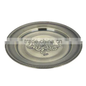 Vietnam Style Stainless Steel Serving Dish, Large Round Copper Serving Tray thumbnail-3