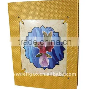 Embossed PU Wrapping Ring Binder Desktop File Folder for Office Stationery Cardboard A4 or FC Size thumbnail-1
