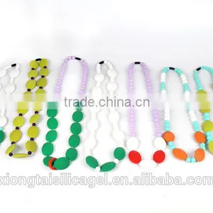 Silicone Chewable Necklace Wholesale/Food-safe Baby Enjoy Bead Necklace thumbnail-6