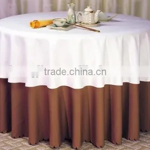 CHEAP PRICE ! Direct Factory Sale Polyester Good Quality Plain Fabric Table Cloth thumbnail-1