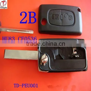 Tongda Folding 2 Button Remote Key for Peugeot thumbnail-1