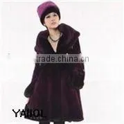 Thermal Purple Long Mink Coat for Winter thumbnail-1