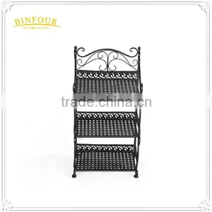 3 Tiers Black Holding Metal Folding Storge Rack thumbnail-2