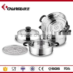 Multi-purpose Three Layers Large Stainless Steel Food Steamer thumbnail-4