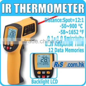 12:1 Non-contact Pyrometer -50~900 C -58~1652 F 0.1~1EM IR Infrared Thermometer thumbnail-1