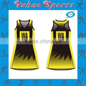 Popular Cheap Wholesale Full Sublimation Printing Team Netball Dress thumbnail-2