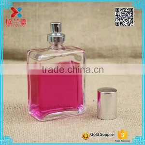 Wholesale 100ml Clear Empty Rectangle Perfume Glass Bottle With Pump Sprayer thumbnail-5